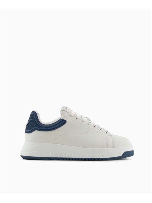 SNEAKERS IN PELLE EMPORIO ARMANI | X4X264.XN001T844 OFF WHT/BLUE GREY